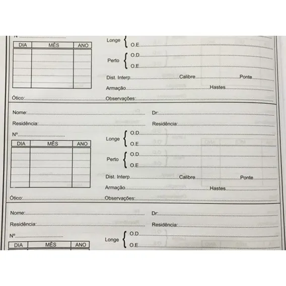 Livro Ótica Registro Receita Ótica 200 Folhas Foto 1