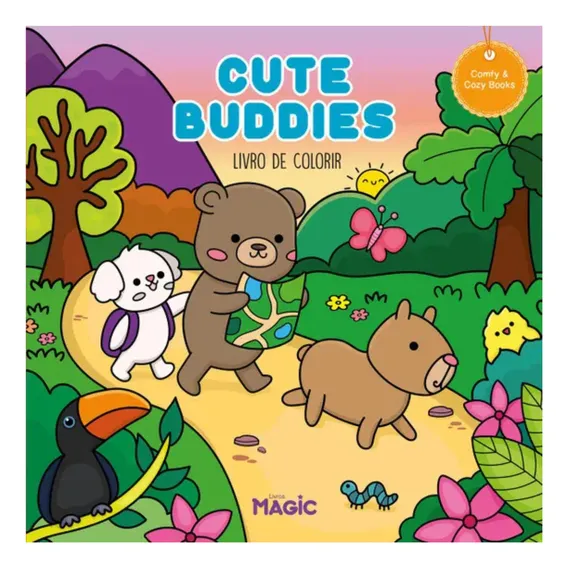 Livro Para Colorir Cute Buddies Magic 48 Páginas Foto 1