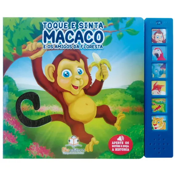 Livro sonoro com toque e sinta: Macaco, de Blu Editora. Editorial Blu Editora Ltda em português, 2014 Foto 1