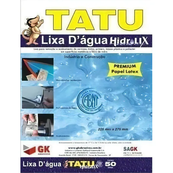 Lixa D'água Tatu Pacote C/ 50 Unidades Nº80 Foto 1