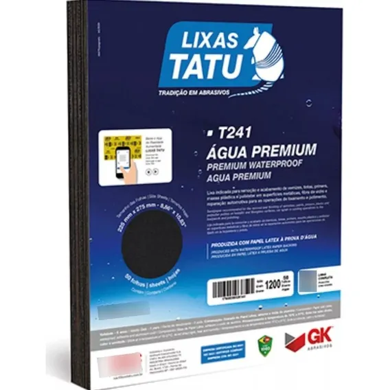 Lixa Dágua Tatu T241 Kit C/50 Folhas Quantidade De Cascalhos 1200 Foto 1