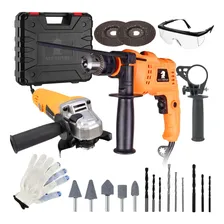Lixadeira Esmerilhadeira Kit Parafusadeira Furadeira Eletrica Controle Velocidade 110v Foto mini 1