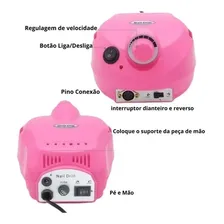 Lixadeira Motor Unhas Nail Drill Porquinho 30000rpm Foto mini 4