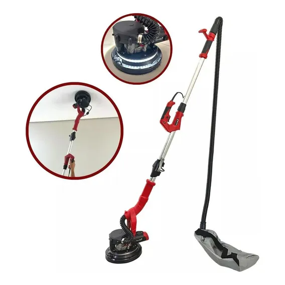 Lixadeira Parede Teto Telescópica Elétrica 750W Led Saco Coletor 110V Importway Iwlpt75001 127V Foto 1