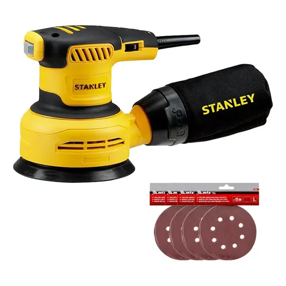 Lixadeira Roto Orbital 5 125mm 300w Ss30 Stanley+ 20lixas Cor Amarelo Frequência 60 Hz Foto 1