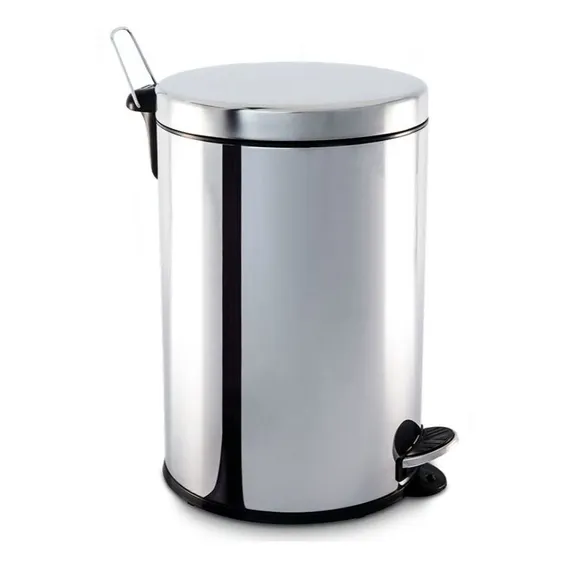 Lixeira 05 Litros Pedal Balde 20x30cm Inox Cozinha Banheiro Foto 1