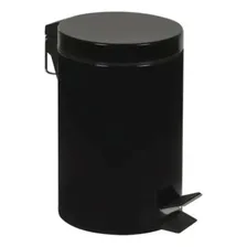 Lixeira 3l + Escova Sanitária Conjunto Agata Preto Com Pedal Foto mini 1