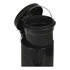 Lixeira 3l + Escova Sanitária Conjunto Agata Preto Com Pedal Foto mini 2