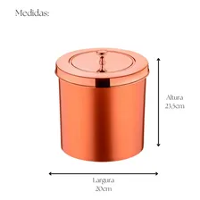 Lixeira 5lt Tampa Cesto Lixo Banheiro Pia Cozinha Rose Gold Foto mini  2