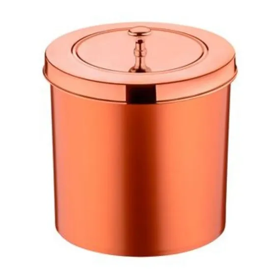 Lixeira 5lt Tampa Cesto Lixo Banheiro Pia Cozinha Rose Gold Foto 1