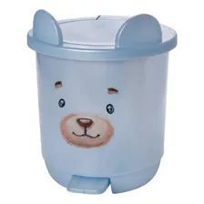 Lixeira 6,5 L Com Pedal LĂșdica Enxoval Urso Azul PlasĂștil Foto mini 1