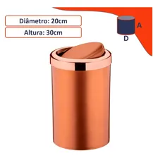 Lixeira 8l Cesto Lixo Tampa Basculante Banheiro Rose Gold Foto mini  2
