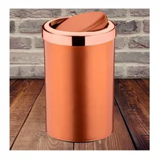 Lixeira 8l Cesto Lixo Tampa Basculante Banheiro Rose Gold Foto  mini 1