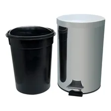 Lixeira Aço Inox 12 Litros Com Balde Removível Tampa E Pedal Foto  mini 1