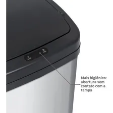 Lixeira Automática Aço Sensor 20 Litros 38x32x24cm - Inox Foto mini  2