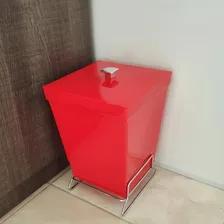 Lixeira Banheiro Dom Suporte Cromado Várias Cores Da Stolf Cor Vermelho Foto mini 2