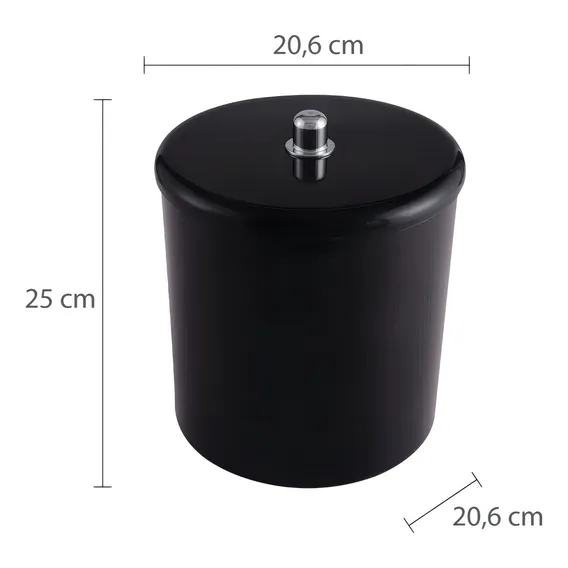 Lixeira Banheiro Lavabo 06 Litros Astra Preto Foto 1