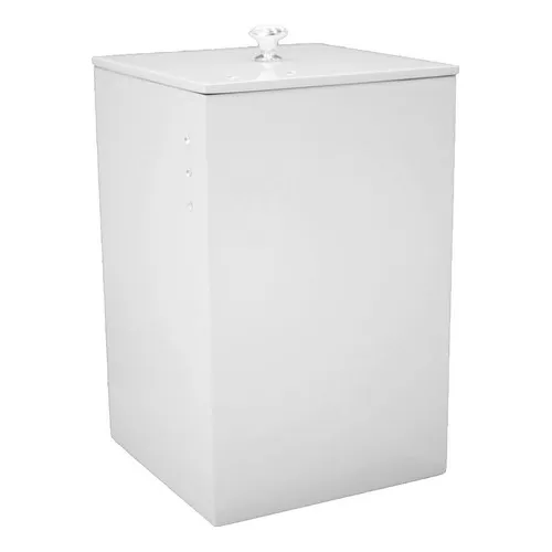 Lixeira Banheiro Mdf Quadrada Com Strass 8 Litros Branca Foto 1
