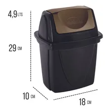 Lixeira Basculante para Pia 6,5l PlasĂștil Ecoblack Foto mini 3
