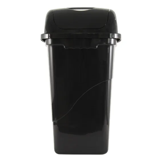 Lixeira Basculante Preta 30l Plasvale Foto 1