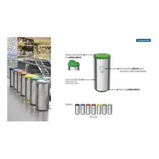 Lixeira Basculante Tramontina 94539205 Inox 40l Selecta Plus Foto mini 4