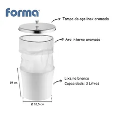 Lixeira Branca 3 Litros Cozinha Banheiro Tampa Inox Foto mini 4