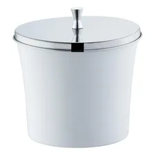 Lixeira Branca 3 Litros Cozinha Banheiro Tampa Inox Foto mini 2