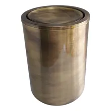Lixeira Bronze Ouro Velho Banheiro Tampa Girat贸ria 19x25alt Foto mini 1