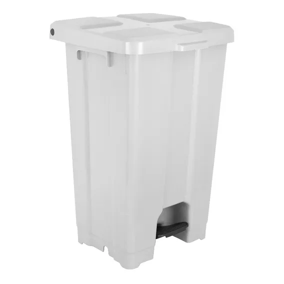 Lixeira Com Pedal 60 Litros Em Plastico Cor Branco Foto 1