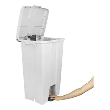Lixeira Com Pedal 60 Litros Em Plastico Cor Branco Foto mini 4