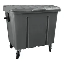 Lixeira Condomínio Container 500l Com Rodas Grande Cinza Foto  mini 1