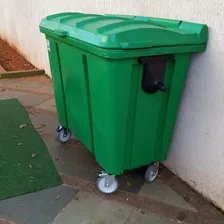 Lixeira Condomínio Container 500l Com Rodas Grande Cinza Foto mini  3