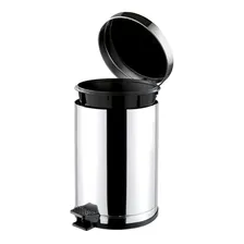 Lixeira Cozinha Inox 10,5 Litros C/ Pedal E Recip. Plástico Foto mini 3