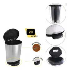Lixeira Cozinha Pedal 20 Litros De Plástico (pp) Versátil Foto mini 4