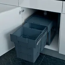 Lixeira De Embutir Com Corrediça Wasteboy 2baldes 16l Hafele Cor Cinza Foto mini 4