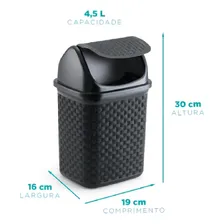 Lixeira De Pia Cozinha Basculante Rattan Nitron 4,5 Litros Foto mini 1