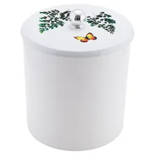 Lixeira Decorada Borboleta Amarela Com Folhas Foto  mini 1