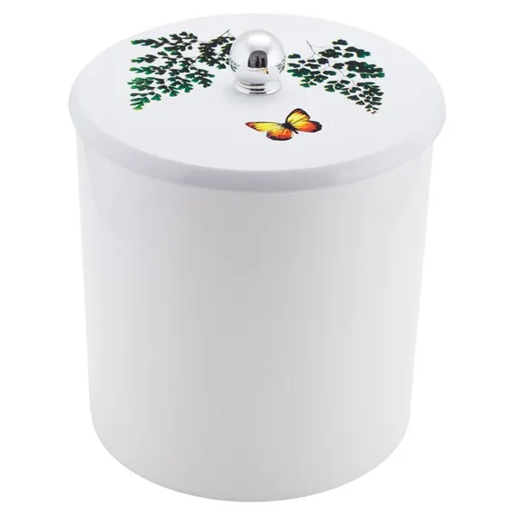 Lixeira Decorada Borboleta Amarela Com Folhas Foto 1