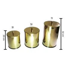 Lixeira dourada em aço inox para banheiro 5l Fineza Foto mini 3