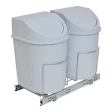 Lixeira Dupla Ecol贸gica Deslizante 24l Cromado 8718 Jomer Cor Branco Foto mini 2