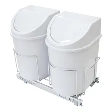 Lixeira Dupla Ecol贸gica Deslizante 24l Cromado 8718 Jomer Cor Branco Foto mini 1