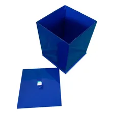 Lixeira Em Acrílico Quadrada Sem Strass Azul Decor Acrílicos Foto mini  2