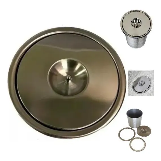 Lixeira Embutir No Granito 3 Litros Inox 304 Não Enferruja Foto 1