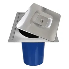Lixeira Embutir Quadrada Pia Bancada Aço Inox Escovado 8lts Foto mini 1