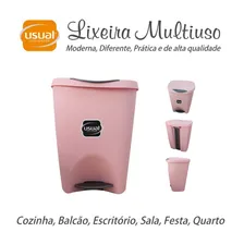 Lixeira Escritorio Cozinha Banheiro C/ Pedal 15l Plast. Foto  mini 1