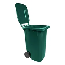 Lixeira Grande 240l - Coletor Lixo Com Rodas Foto mini 4