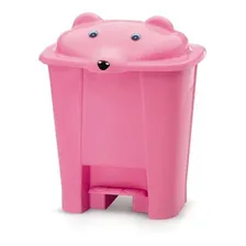 Lixeira Infantil Com Pedal Urso Pink 12 L - Cajovil Foto  mini 1