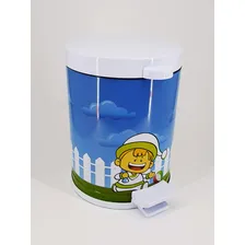 Lixeira Infantil Pedal 4,5l C/ Recip Plástico Masculina Azul Foto mini  3