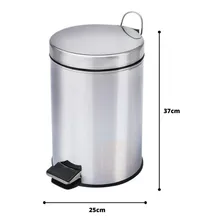 Lixeira inox 12L pedal balde interno plástico Matmix Foto  mini 1