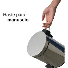 Lixeira inox 12L pedal balde interno plástico Matmix Foto mini 4